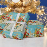 De Regalo Vintage christmas santa claus papel envolvente<br><div class="desc">Vintage navidad santa claus papel de envolver.</div>
