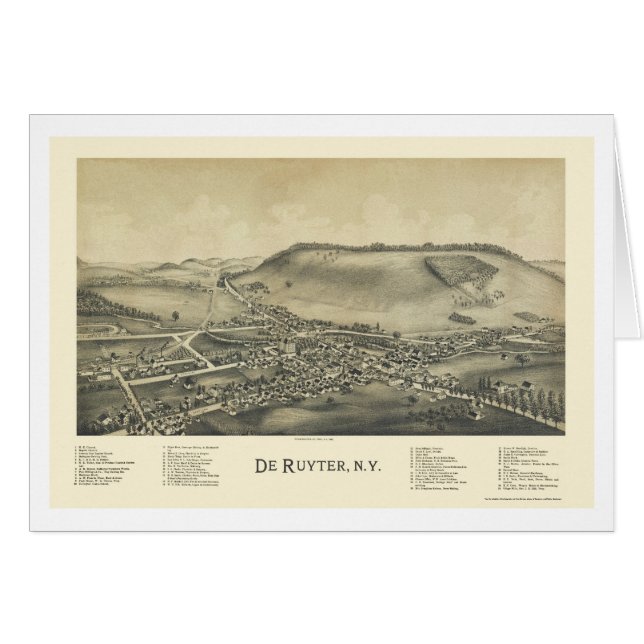 De Ruyter, mapa panorámico de NY - 1892 (Anverso (Horizontal))