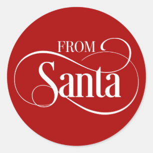 De Santa Claus Navidades Pegatina de la ronda de v
