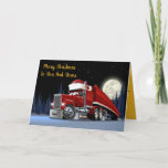 De Santa navidad del camión semi<br><div class="desc">¡El camión de Santa está en la manera de entregar las mercancías! ¡Una tarjeta fantástica para que camioneros envíen a la familia y a los amigos o añadan a su colección!</div>