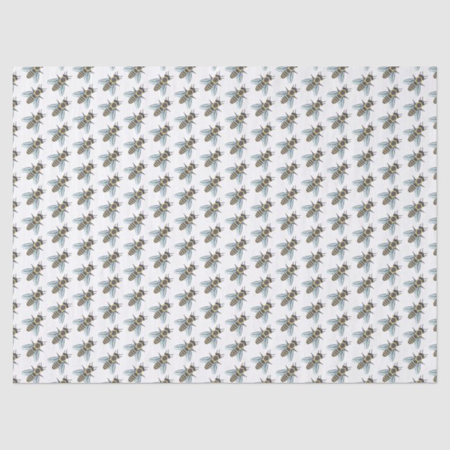 De Seda Abeja melífera (blanca) - Papel tisú (Anverso)