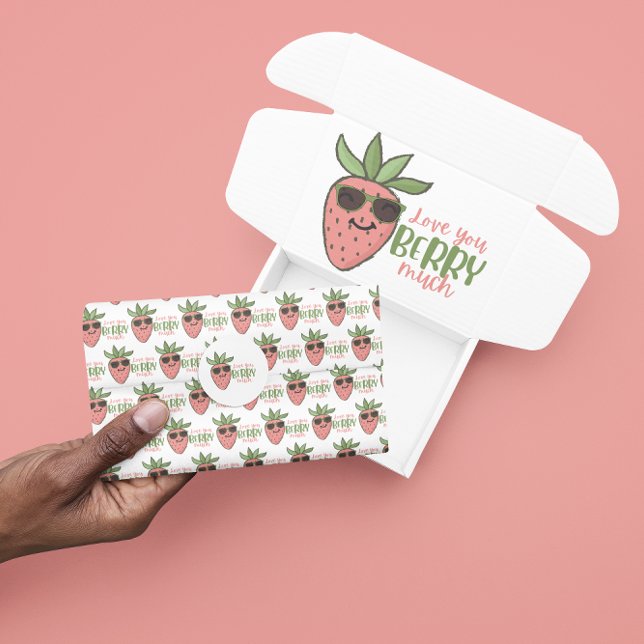 De Seda Ama Berry Mucho Papel Tejido (Make someone's day with this cute, "Love you berry much" strawberry tissue paper! )