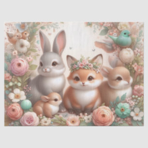 De Seda Animales Lindos del Bosque Papel Tisu Floral