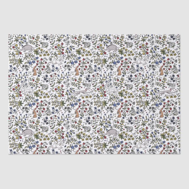 De Seda Animales medievales papel tisular (Anverso)