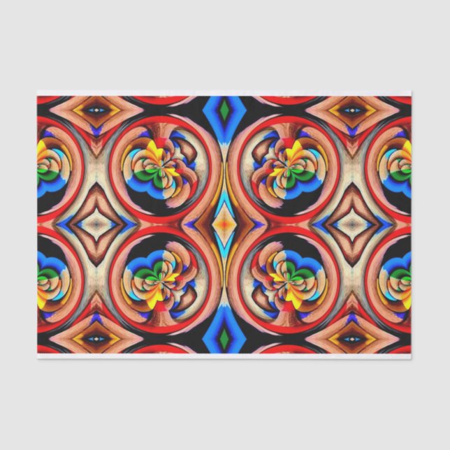 De Seda Arco Iris Swirl Resumen Papel Tejido (Anverso)