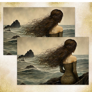 DE SEDA ARIEL MIRA AL MAR PAPEL DECOUPAGE PARA DECORAR