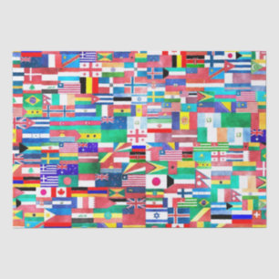 De Seda banderas del mundo papel tisú