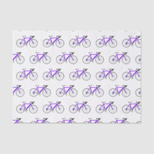De Seda Bicicleta púrpura en papel tisular blanco