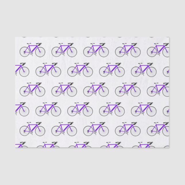 De Seda Bicicleta púrpura en papel tisular blanco (Anverso)