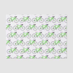 De Seda Bicicleta verde sobre papel tisular blanco