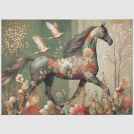 De Seda Caballo elegante, caballo, decoupage, papel tisú