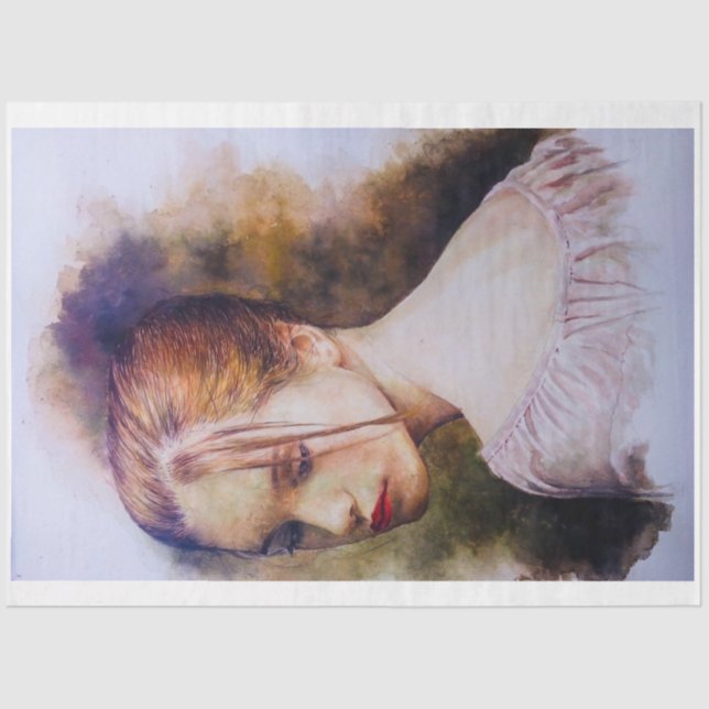 De Seda Chica Nostálgico En Papel Tejido Rosa (Anverso)