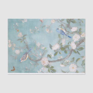 De Seda Chinoiserie Papel azul claro verde azulado