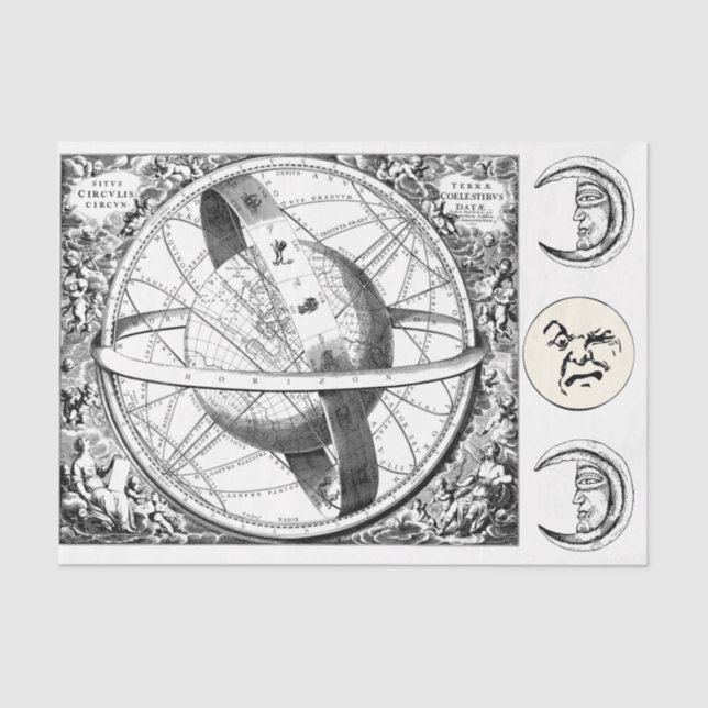 De Seda Constelaciones Zodiac 22 Papel blanco negro (Anverso)