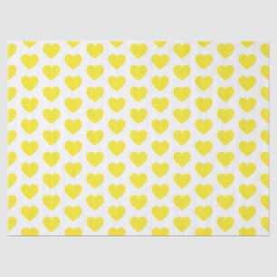 De Seda Corazones, amarillo en papel tisular blanco