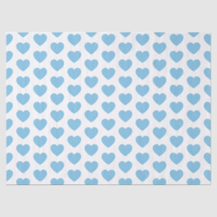 De Seda Corazones, color azul claro en papel tisular blanc