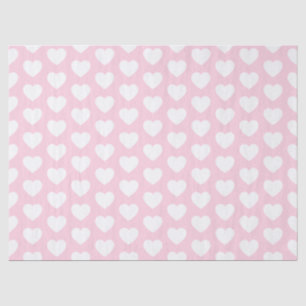 De Seda Corazones, papel blanco en tono rosa claro