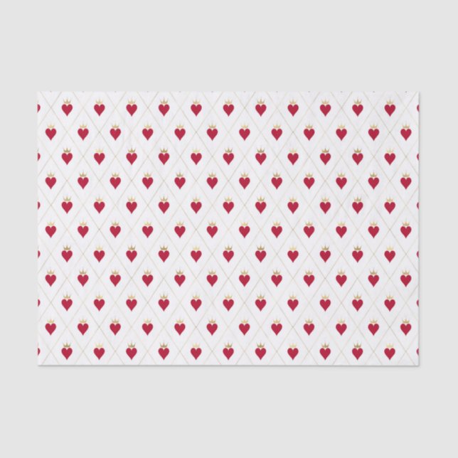 De Seda Corazones Reina Maravilla Alice Papel Tejido Rojo (Anverso)