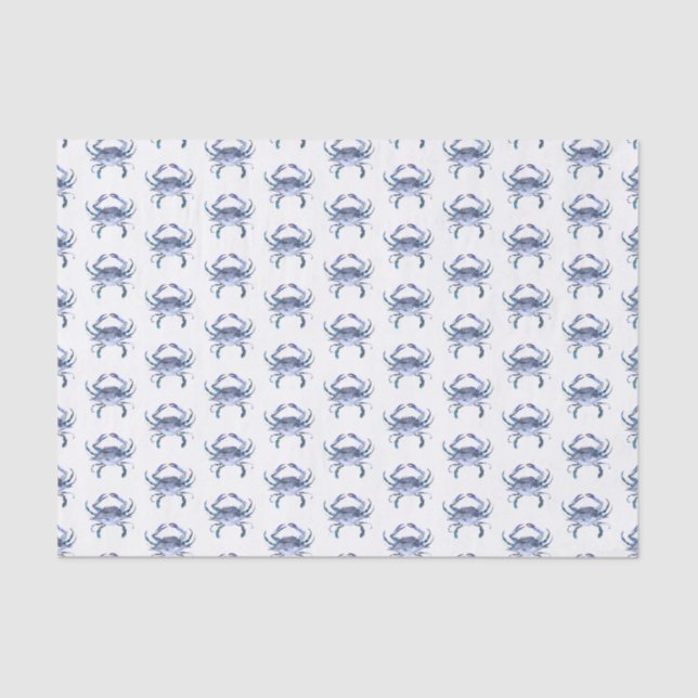 De Seda Críquet Papel Tejido Blue Watercolor Pattern Beach (Anverso)