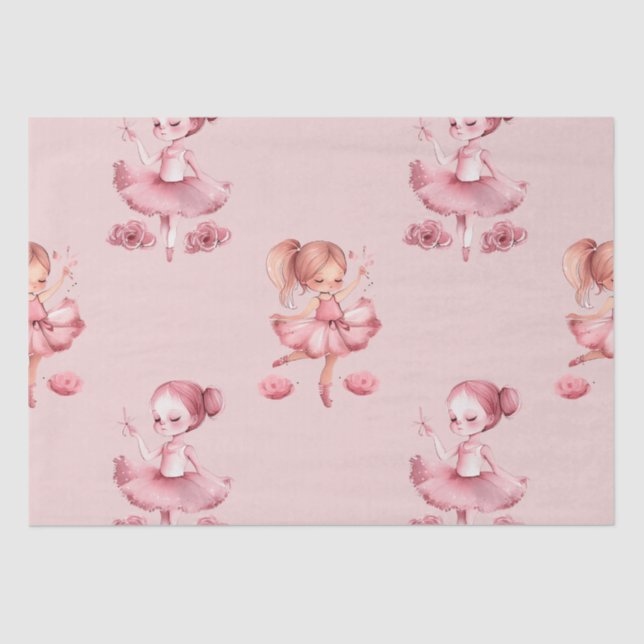 De Seda Cute Ballerina Diseño Papel Tejido (Anverso)