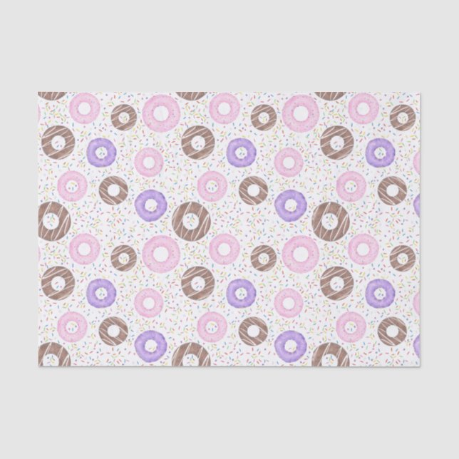 De Seda Deliciosos Donuts Papel Tisú sobre Blanco (Anverso)