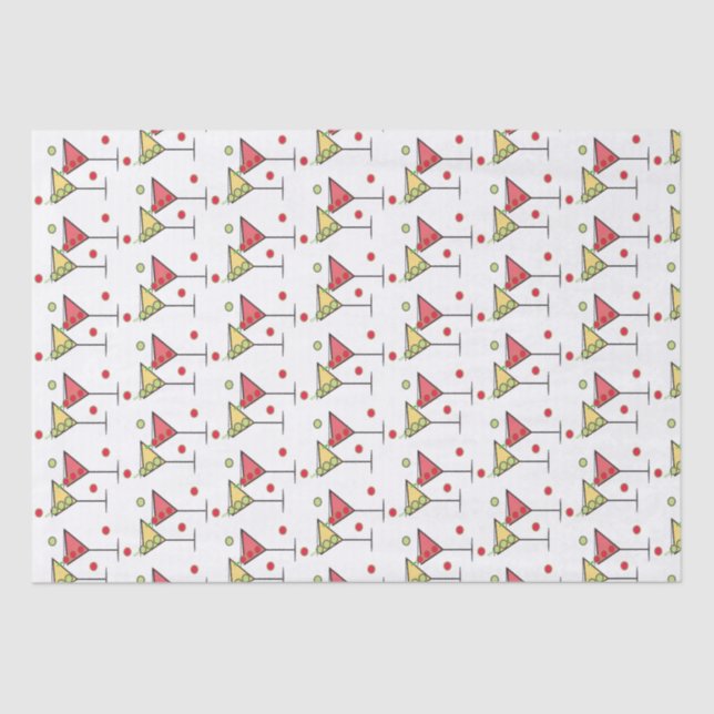 De Seda Dos cócteles - Papel Tejido (Anverso)