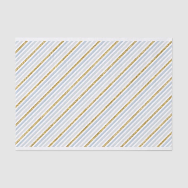 De Seda Dusty Blue Gold Strike Tejido Papel (Anverso)