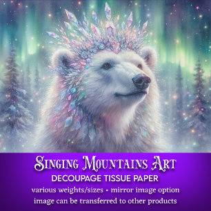 De Seda Elegante Papel Polar Hielo Crystal Crown Decoupage