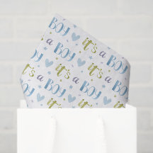 Es un niño Papel Decoupage, Baby Shower Azul