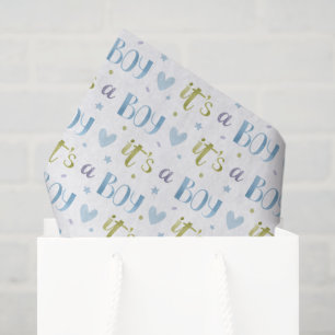 De Seda Es un niño Papel Decoupage, Baby Shower Azul