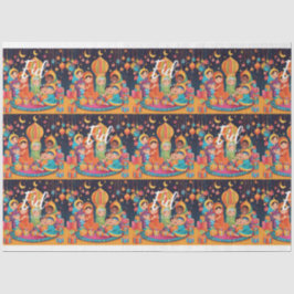 De Seda Escena del Festival Eid Mubarak envolviendo papel