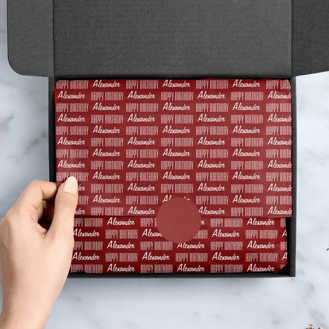 De Seda Feliz cumpleaños, Papel Tejido Rojo (Subido por el creador)