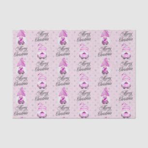 De Seda Feliz Navidad Gnomes Y Puntos Papel Tejido