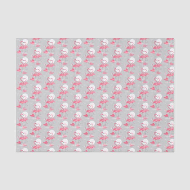 De Seda Flamingo Love Papel multicine con baldosas (Anverso)