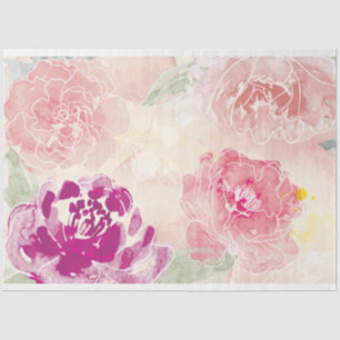 De Seda Floral acuarela - papel tisular