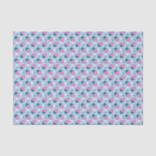 De Seda Fresas esbozadas y hojas papel tisular