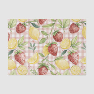 De Seda Fresas y limones en papel acuarela sobre cuadros r