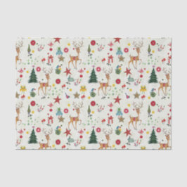 De Seda Girly Merry Christmas Deer | Papel Tejido
