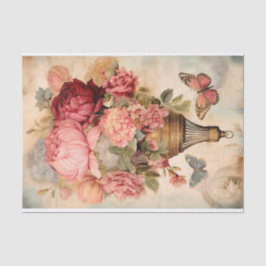 De Seda Globo aerostático antiguo con papel tisú floral