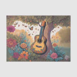 De Seda Guitar bajo el papel del árbol del tejido del dese