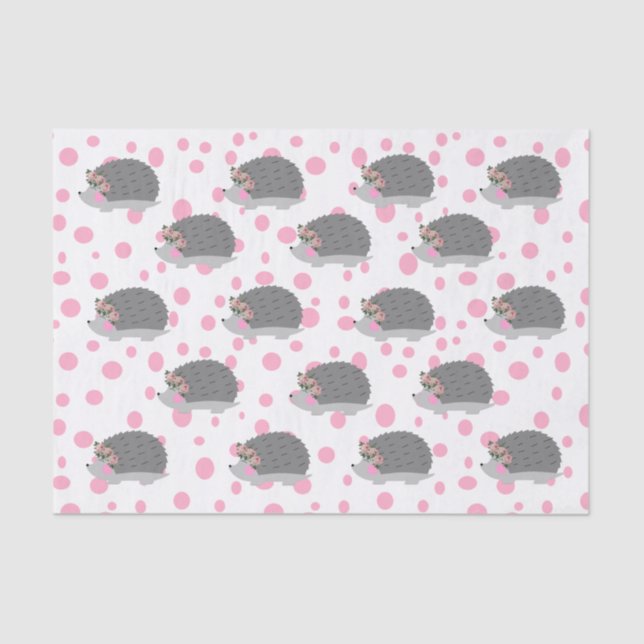 De Seda Hedgehog con papel higiénico floral (Anverso)