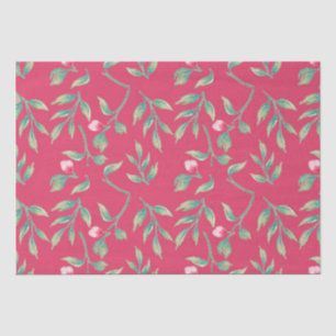 De Seda Innuendo Papel Tejido Floral Rosa