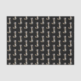 De Seda J Monograma Papel Tejido Floral