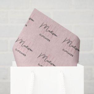 De Seda Logo Monograma Panadería Papel Tejido Rosa