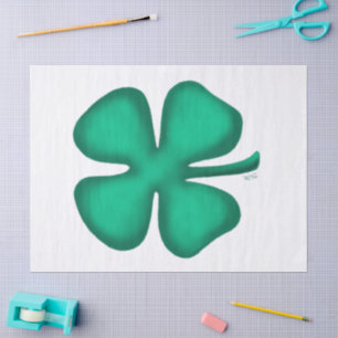 De Seda Lucky 4 Leaf Irish Clover white paper papel