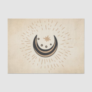 De Seda Luna estrellas retro vintage papel sepia