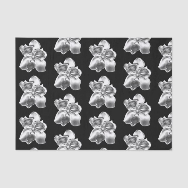 De Seda Magnolias metálicas sobre papel tisular (Anverso)