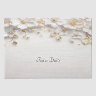 De Seda Marfil White Floral Gold deja papel en el tejido