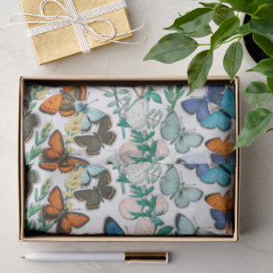 DE SEDA MARIPOSAS EN PAPEL TISÚ NATURAL