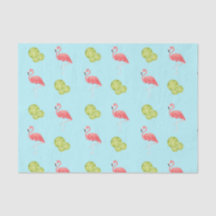 Miami Vibes Flamingo y limes Tejido Papel